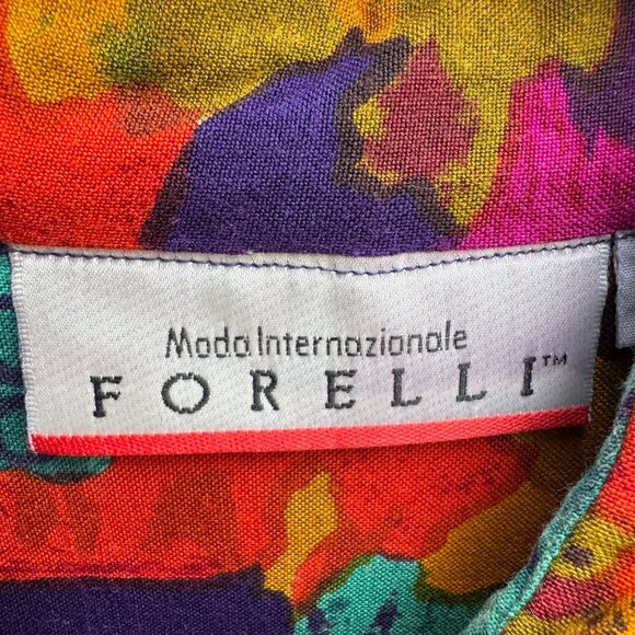 Forelli Vintage Womens Button-Up Long Sleeve Geometric Print Shirt Blouse 22/24 - Picture 4 of 9